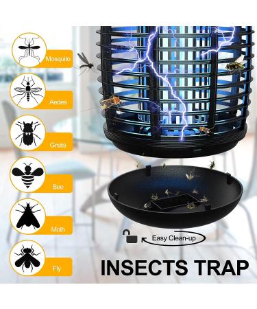 4200V Electric Bug Zapper - High Powered Waterproof Mosquito Trap for Indoor and Outdoor Use - Fly Control for Home, Kitchen, Backyard, Camping - Black - Buy Online on SooperMarket.com
