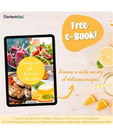 Nortembio Citric Acid Powder 1 kg - 100% Pure & Ecological for Cooking & Baking + Free Recipe eBook - Buy Online on SooperMarket.com