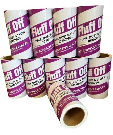Fluff Off Super Lint Roller Refills 10 Pack of 90 Sheets (Totalling 900 Sheets) Extra Sticky Lint Roller Refills for Clothes Pet Hair and Furniture Will fit most lint roller handles