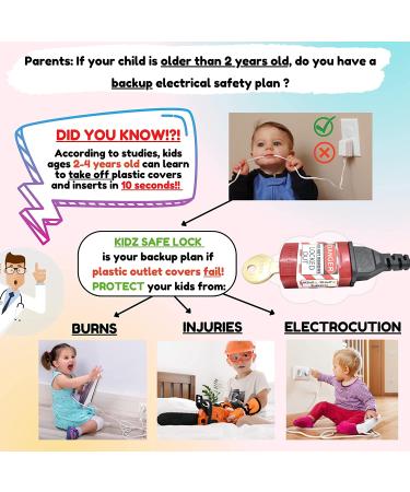 Roride 2 Electrical Power Cord Plug Lock - OSHA Approved Safety Device for Machinery & Tools - Childproof Lock for Baby, Toddler, Teen Safety (Red) - Buy Online on SooperMarket.com