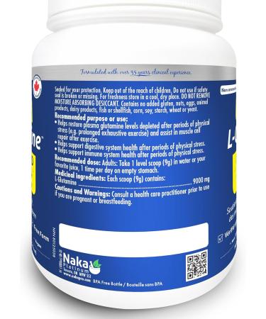 500g Naka Platinum ULTRA L-Glutamine MICRONIZED 9000 mg Supports Digestive Health Muscle Repair & Immune System Unflavoured Made in Canada - Buy Online on SooperMarket.com
