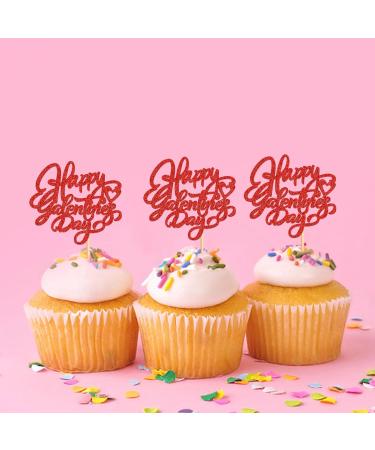 24 PCS Happy Galentines Day Cupcake Toppers Glitter Sweet Love Valentine Cupcake Picks for Valentine's Day Theme Birthday Party Cake Decorations Valentines Day Party Decorations Supplies - Buy Online on SooperMarket.com