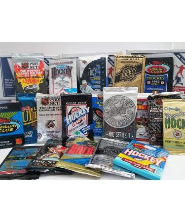DREAM LOT OF OLD UNOPENED HOCKEY CARDS - 60 Cards in Packs from the Early 90s to Late 90s