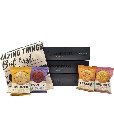 Nespresso Vertuo Coffee Capsules - Stormio Odacio Melozio - 3 Boxes (30 Pods) Bundled with Selection of Border Biscuits & Tote Gift Bag - Buy Online on SooperMarket.com