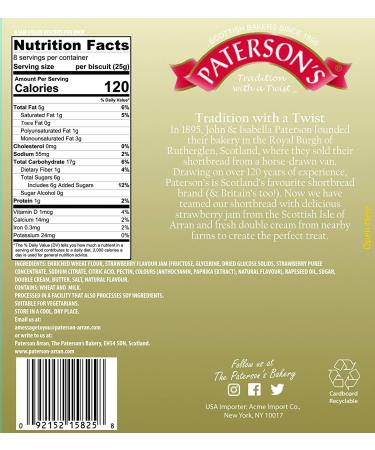 Paterson's Scottish Cream Strawberry Jam Shortbread 200g - Fresh Double Cream & Jam Filling - 7 oz Strawberry Cookies - Buy Online on SooperMarket.com