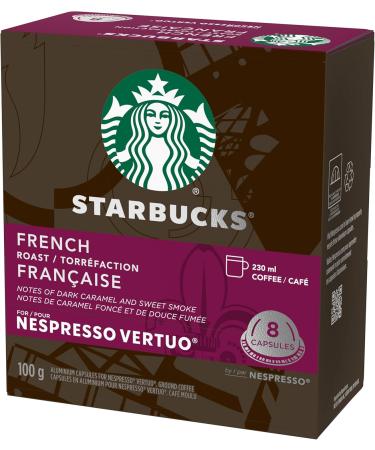 Starbucks French Roast For NESPRESSO VERTUO Dark Roast Notes of Dark Caramel & Sweet Smoke Light-bodied Low-acidity Recyclable NESPRESSO Coffee Capsules - Buy Online on SooperMarket.com