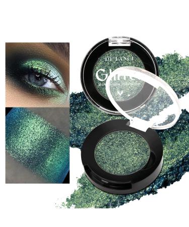 Glitter Holographic Eyeshadow for Blue Eyes  DE'LANCI Chameleon Eye Shadow  Highly Pigmented & Long Lasting Cream Eyeshadows  Multichrome Eye Shadows Green Gold  Vegan & Cruelty-Free for Travel Size 6D