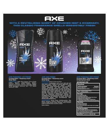 AXE Gift Set for Men - Phoenix Fresh Body Care | AXE Body Wash Spray & Antiperspirant | 48H Odor Protection Mint & Rosemary Scent - Buy Online on SooperMarket.com