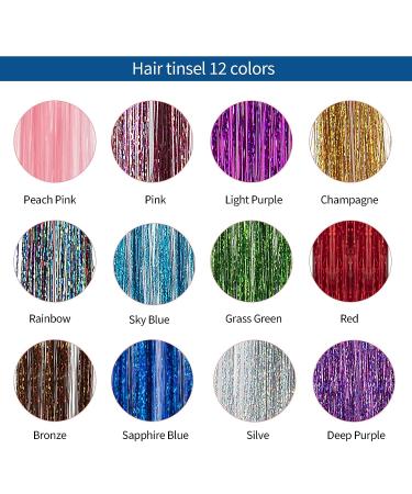 Iriisy Feather Hair Extensions & Tinsel Kit - 51 Pieces, 25 Colors - Sparkling Synthetic Hair Accesories for Christmas, Women, Cosplay - Buy Online on SooperMarket.com