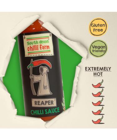 South Devon Chilli Farm Reaper Chilli Sauce | Carolina Reaper Heat Level 12/10 | 50ml Pocket Size Bottle - Buy Online on SooperMarket.com