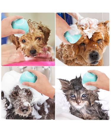Molain Silicone Dog Cat Bath Brush Comb - Soft Grooming & Massage Brush with Shampoo Dispenser (Blue) - Buy Online on SooperMarket.com