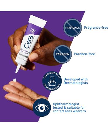 CeraVe Eye Cream for Wrinkles with Caffeine, Peptides & Hyaluronic Acid - 0.5 oz | Fragrance-Free & Ophthalmologist Tested - Buy Online on SooperMarket.com