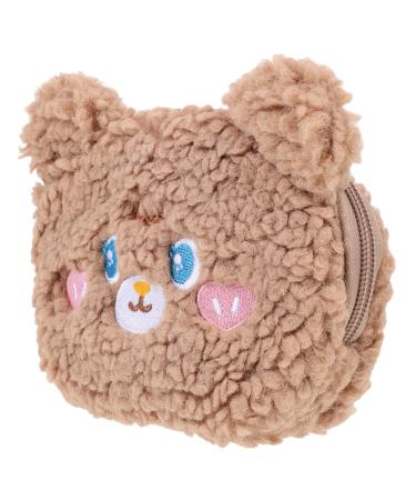 FOMIYES Plush Cosmetic Bag Toilet Stand Travel Tote Bag Card Holder for Makeup Vanity Bag Tampon Bags Small Money Purse Portable Bag Storage Pouch Menstrual Pad Pouch Handheld Handbag Brown 15.5X12X5.5CM