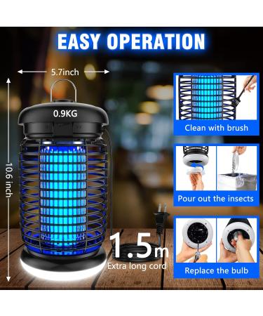 Endbug Bug Zapper Outdoor with LED Light 4200V Mosquito Zapper Outdoor IPX5 Waterproof Electric Bug Zapper 2-in-1 Fly Zapper Fly Trap Indoor Outdoor for Patio Garden Backyard Home Plug in - Buy Online on SooperMarket.com