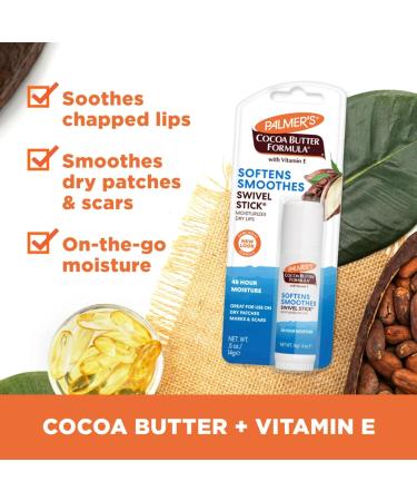 Palmer's Cocoa Butter Formula with Vitamin E Swivel Stick 2 Pack - .5 oz | Moisturizing Natural Skincare for Dry Skin | Shop Internationally - Buy Online on SooperMarket.com