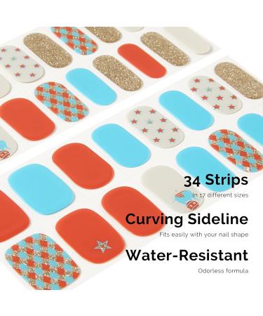 NAILOG Semi Cured Gel Nail Strips - 34 pcs Salon-Quality Nail Stickers for Long-Lasting Gel Finish - Buy Online on SooperMarket.com