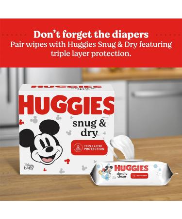 Huggies Simply Clean Fragrance-Free Baby Wipes 6 Flip-Top Packs (384 Wipes Total) - Buy Online on SooperMarket.com