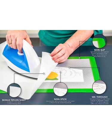 Precision Fusing Mat (17 x 24) with Non-Slip Design for Appliqu Creation | Bonus Teflon Coated Pressing Sheet Included - Buy Online on SooperMarket.com