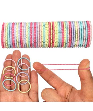 50 PCS Hair Bobbles Hair Ties Elastic Hair Bands Ponytail Holders for Kids Girls Women (Multi-Colored GLI)