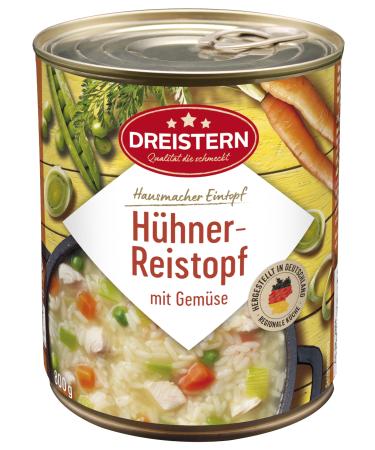DREISTERN chicken pot with rice 800g | Delicious stew in a recyclable tin | extra filling