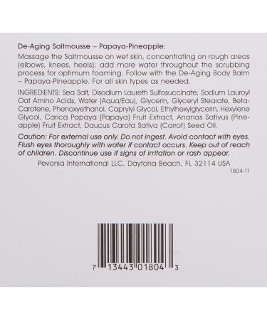 Pevonia De-Aging Saltmousse - Papaya Pineapple 6.8 oz | Revitalize Skin Anti-Aging Treatment Best International Shipping - Buy Online on SooperMarket.com