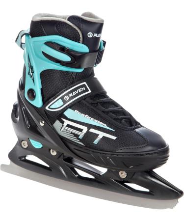 Raven Adjustable 2-in-1 Inline & Ice Skates - Professional ABEC7 Shock Absorbing Triple Foam Black/Mint (Size 38-42) - Buy Online on SooperMarket.com