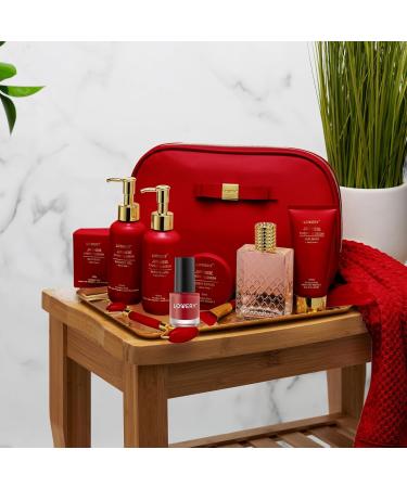 Valentines Gifts for Women Japanese Cherry Blossom Spa Gift Basket for Women - Self Care Kit Bath Set with Shower Gel Bubble Bath Perfume Gua Sha - Birthday Gift Set for Women Mom Mother's Day - Buy Online on SooperMarket.com