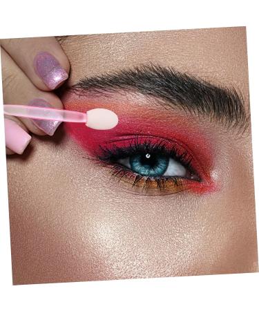 BELLIFFY 100pcs Eye Shadow Stick Girl Eyeshadow Makeup Brush Dual Side Eyeshadow Brushes Pink Rubber Cotton 6.20X0.50X0.50CM Pink - Buy Online on SooperMarket.com