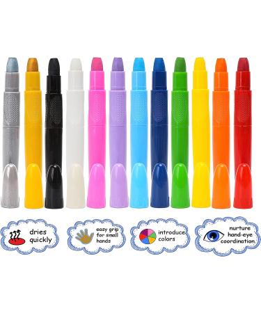 Mosaiz Face Painting Kit for Kids - 12 Colors Water Based Paint Sticks for St Patricks Day, Halloween & Cosplay - Washable & Twistable Body Paint Set for Adults - Buy Online on SooperMarket.com