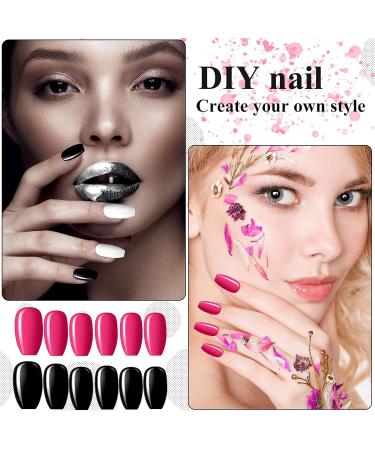 360 Medium Press-On Ballerina Coffin Nails | Full Cover Monochrome Fake Nails for Women & Girls | Bright Color Nail Decor - Buy Online on SooperMarket.com