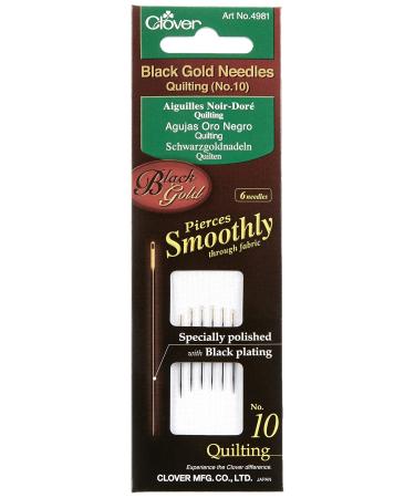 Clover Needles, Quilting No.10, Black/Gold