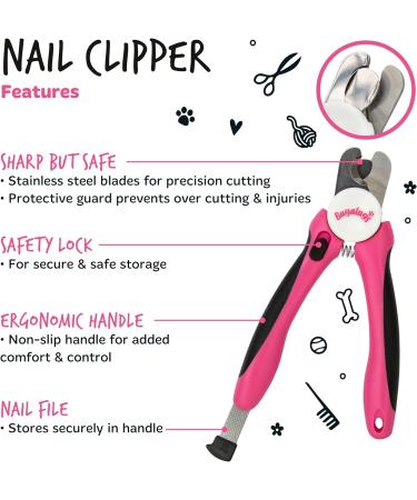 BUGALUGS Dog & Cat Nail Clippers - Nail Trimmer with Safety Guard & File for Grooming Medium to Large Pets - Buy Online on SooperMarket.com