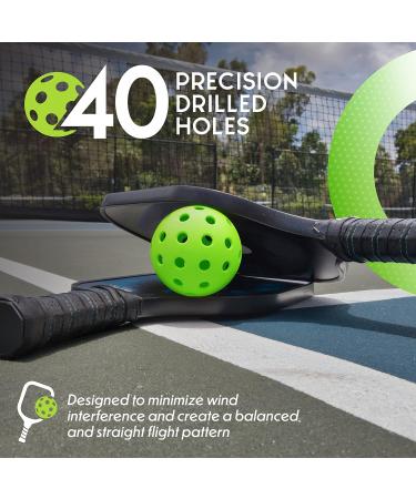 Pickleball Ball Set | USAPA Approved Professional Balls for Tournament Play | 6 Pack Green, 40 Holes, Outdoor Court Design - Buy Online on SooperMarket.com