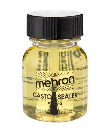 Mehron Makeup Castor Sealer for Latex with Brush (1 oz)
