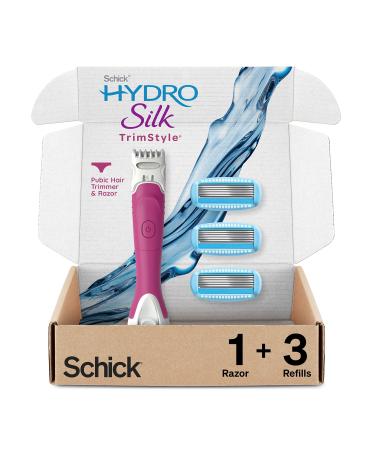 Schick Hydro Silk TrimStyle Moisturizing Razor for Women with Bikini Trimmer and 3 Refills