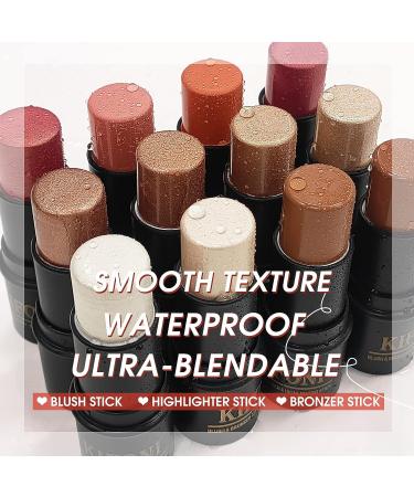 LSxia 2Pcs Highlighter & Contour Stick Makeup Kit - Water-proof, Long Lasting Illuminator & Bronzer Stick for Face Contouring - Buy Online on SooperMarket.com