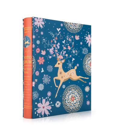 Aior photo album insert album 10 x15 / 11.5 x 16.5 200 photos vintage wedding family baby photo book for inserting white pages photo albums tall birthday present deer