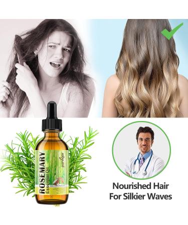 Rosemary Essential Oil for Hair Growth & Skin Care (2 Fl Oz) - Stimulates Growth, Nourishes Scalp, Improves Circulation - Hair Loss Treatment - Buy Online on SooperMarket.com