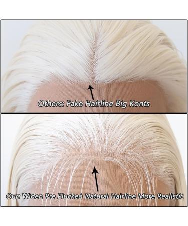 Platinum Blonde Synthetic Lace Front Wig for Black Women - Long Straight Heat Resistant Fiber Hair for Cosplay and Daily Wear - Buy Online on SooperMarket.com