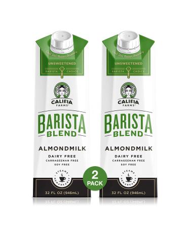 Califia Farms Barista Blend Almond Milk, Unsweetened, 32 Ounce (Pack of 2)