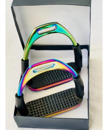 Rainbow Gloss Safety Flexi 4.75 Stainless Steel Stirrups - Ideal for Bending Horse Riding - Buy Online on SooperMarket.com