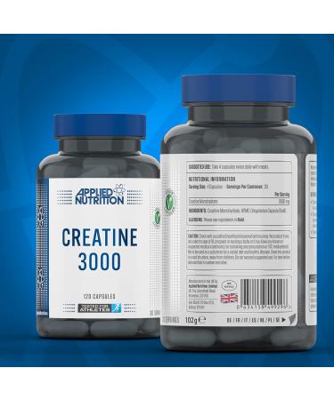 Applied Nutrition Creatine 3000 - High Strength 3000mg Capsules - Boost Physical Performance - 120 Capsules - Buy Online on SooperMarket.com