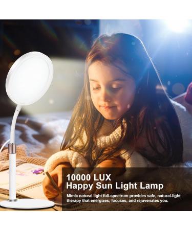 Happy Lamp 10000 Lux Desk Sun Lamp with 360 Adjustable Gooseneck & 3 Colors & 10 Brightness Levels for Reading/Office/Home small - Buy Online on SooperMarket.com