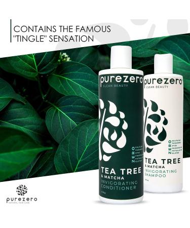 Purezero Tea Tree & Matcha Shampoo and Conditioner Set - Nourishing Scalp Treatment - Vegan & Cruelty Free - Color Safe - Buy Online on SooperMarket.com