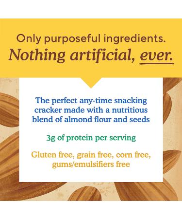 Simple Mills Almond Flour Crackers Black Cracked Pepper - Gluten Free Vegan Healthy Snacks - 4.25oz (Pack of 3) - Buy Online on SooperMarket.com