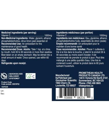 Quicksilver Scientific - Liposomal Vitamin C (4oz/120ml) - Buy Online on SooperMarket.com