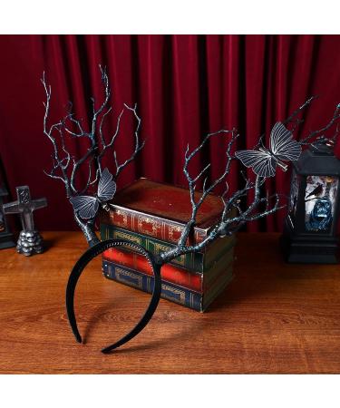 minkissy Branches Antlers Headband Halloween Horns Hairbands Animal Headband Antler Butterfly Hair Hoop Goddess Headdress Photo Prop for Halloween Cosplay Party Random Color - Buy Online on SooperMarket.com