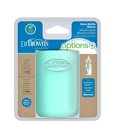 Dr. Brown's Options+ Glass Baby Bottle Sleeve - 100% Silicone, 4 oz Narrow, Mint - 1 Count - Buy Online on SooperMarket.com