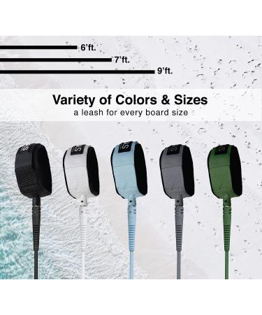 SYMPL Premium 6ft Surfboard Leash - Quick Release Velcro Ankle Cuff, Comfort Neoprene Padding, Light Blue - Ideal for Surf, Skim, Longboard, SUP Paddle Boards - Buy Online on SooperMarket.com