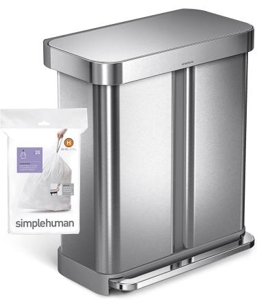 simplehuman Custom Fit Drawstring Trash Bags - 60 Count, 30-35 Liter, White - Pack of 3 - Buy Online on SooperMarket.com